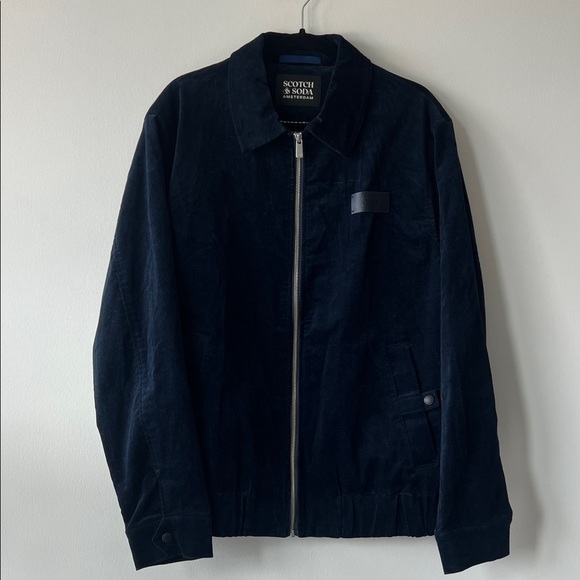 Scotch & Soda Men's Navy Corduroy Zip-Up Jacket - Picture 4 of 9